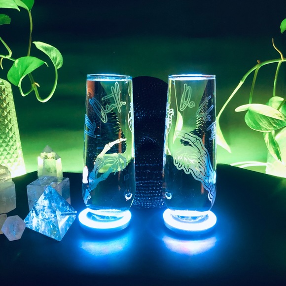 His and Hers Till Death Do Us Part Etched Stemless Champagne Glasses - Picture 5 of 9